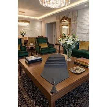 Çizgili Tek Runner, Colber Tek Runner 40x140cm Füme