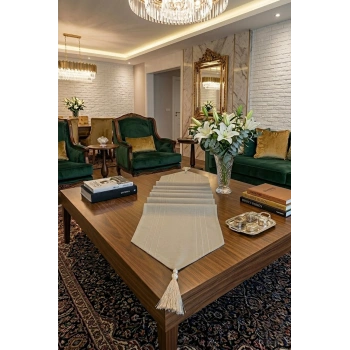 Çizgili Tek Runner, Colber Tek Runner 40x140cm Kahve