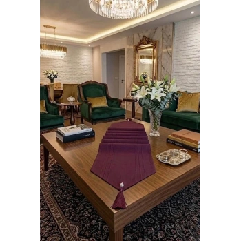 Çizgili Tek Runner, Colber Tek Runner 40x140cm Mürdüm