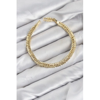 CM Başak Model Gold Renk Pirinç Kadın Bileklik