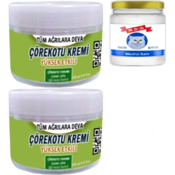 Çörek Otu Kremi 2 Adet 150 ml + Snow Kitten 50 ml Menthol Balm / Seti