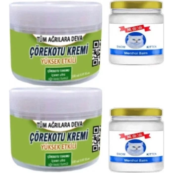 Çörek Otu Kremi 2X150 ml Krem +Snow Kitten 2X50 ml Menthol Balm