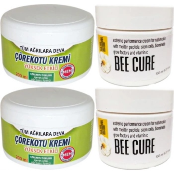 Çörek Otu Kremi  Green Box 2 Adet 200 ml + 2 Adet Beecure 150 ml Krem / Teskin Krem Seti