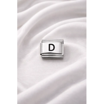 D Harfi Charm – Çelik Harfli Bileklik Aksesuarı ,Kişiye Özel Modüler Takı