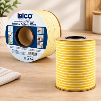 D Profil Kapı-Pencere Fitili 9x6 mm Beyaz - Bobin 2x50m (100 m)
