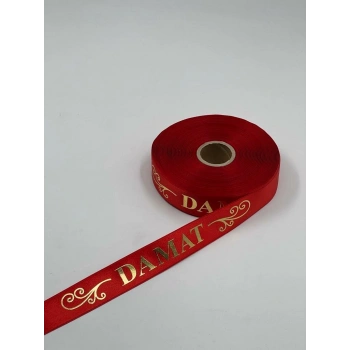 Damat Baskılı Kol Kurdelesi - Kırmızı - 1 Adet 50cm
