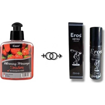 Eros Çilek Aromalı Masaj Yağı 100 ml + Eros Sprey 20 ml