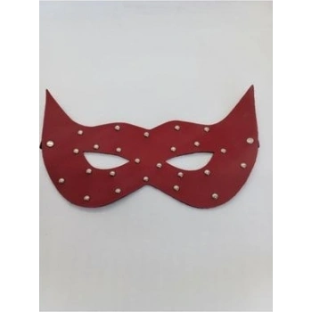 Fantezi Deri Kırmızı Renk Maske