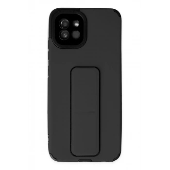 Samsung Galaxy A03 Kılıf Mega Standlı Silikon - Siyah