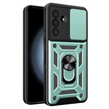 Samsung Galaxy A37 5G Pars Lens Yüzüklü Silikon - Yeşil