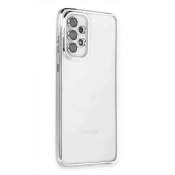 Samsung Galaxy A53 5G Kılıf Lensli Silikon - Gümüş