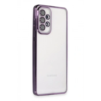 Samsung Galaxy A73 5G Kılıf Lensli Silikon - Mor