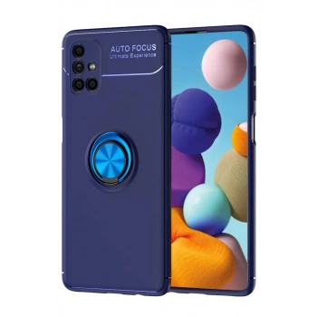 Samsung Galaxy M51 Kılıf Range Yüzüklü Silikon - Mavi