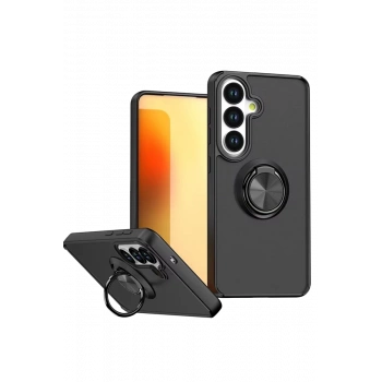 Samsung Galaxy S26 Plus Montreal Yüzüklü Silikon Kapak - Siyah