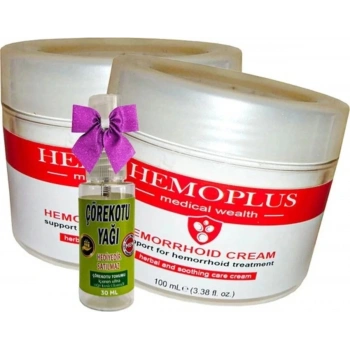 Hemoplus Bakım Kremi 100 ml x 2 Adet + Çörek Otu Yağı 30 ml
