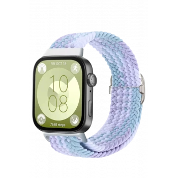 Huawei Fit 4 Star Kordon - Lila-Beyaz