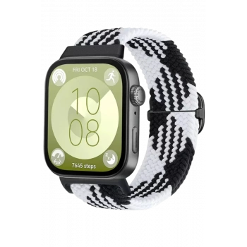 Huawei Fit 4 Star Kordon - Siyah-Beyaz