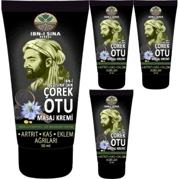 Ibn-I Sina Çörek Otu Kremi 4 Adet 50 ml / Masaj Kremi