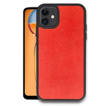 Apple iPhone 11 Kılıf Aras Deri Kapak - Kırmızı
