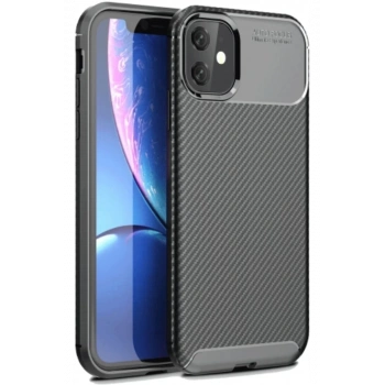 Apple iPhone 11 Kılıf Auto Focus Karbon Kapak - Siyah