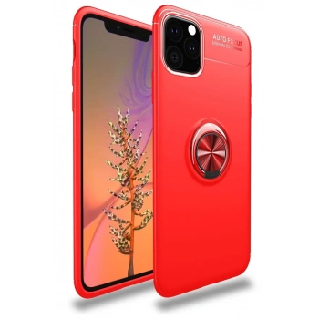 Apple iPhone 11 Pro Kılıf Range Yüzüklü Silikon - Kırmızı