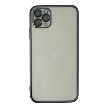 Apple iPhone 11 Pro Kılıf Lensli Silikon - Siyah