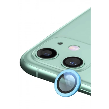Apple iPhone 11 Raze Metal Kamera Lens - Mavi