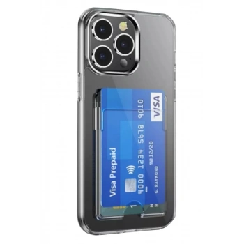 Apple iPhone 13 Pro Kılıf Kart Şeffaf Silikon - Şeffaf