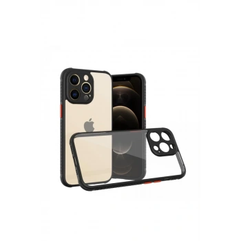 Apple iPhone 13 Pro Kılıf Miami Şeffaf Silikon - Siyah