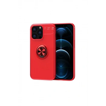 Apple iPhone 13 Pro Kılıf Range Yüzüklü Silikon - Kırmızı