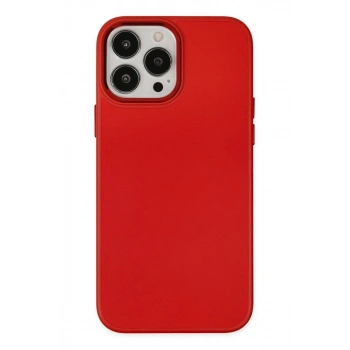 Apple iPhone 13 Pro Max Kılıf Asya Deri Silikon - Kırmızı
