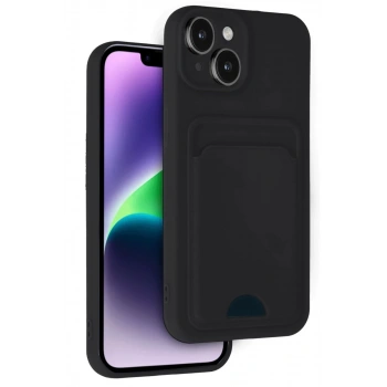 Apple iPhone 14 Kılıf Kelvin Kartvizitli Silikon - Siyah