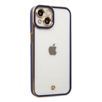 Apple iPhone 14 Plus Kılıf Liva Lens Silikon - Mavi