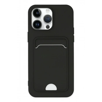 Apple iPhone 14 Pro Kılıf Kelvin Kartvizitli Silikon - Siyah