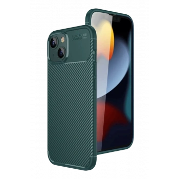 Apple iPhone 15 Kılıf Auto Focus Karbon Kapak - Yeşil