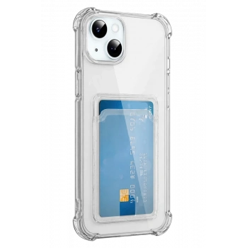 Apple iPhone 15 Kılıf Kart Şeffaf Silikon - Şeffaf