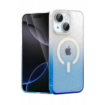 Apple iPhone 15 Plus Pummel Shiny Magsafe Kapak - Mavi