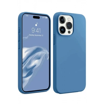 Apple iPhone 15 Pro Kılıf First Silikon - Mavi