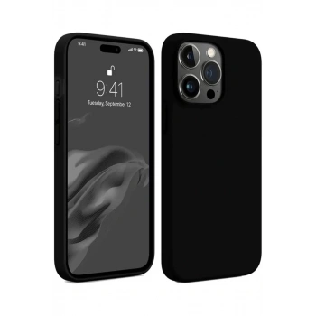 Apple iPhone 15 Pro Kılıf First Silikon - Siyah