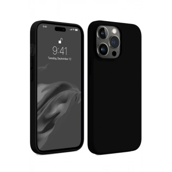 Apple iPhone 15 Pro Max Kılıf First Silikon - Siyah