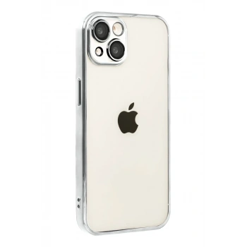 Apple iPhone 15 Lensli Silikon - Gümüş