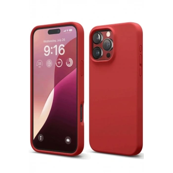 Apple iPhone 16 Pro Max Kılıf First Silikon - Kırmızı