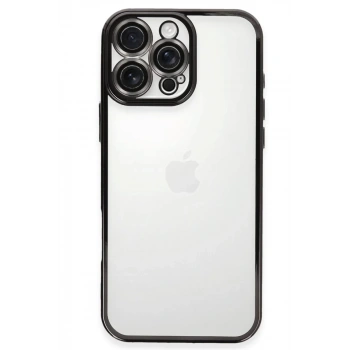 Apple iPhone 16 Pro Max Kılıf Lensli Silikon - Siyah