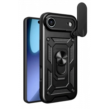 Apple iPhone 17 Air Pars Lens Yüzüklü Silikon - Siyah