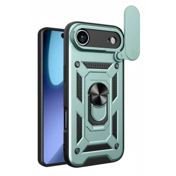 Apple iPhone 17 Air Pars Lens Yüzüklü Silikon - Yeşil