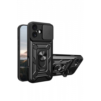 Apple iPhone 17 Pars Lens Yüzüklü Silikon - Siyah