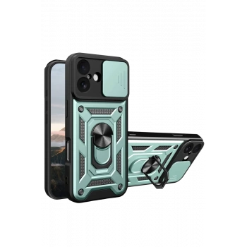 Apple iPhone 17 Pars Lens Yüzüklü Silikon - Yeşil