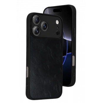 Apple iPhone 17 Pro Aras Deri Kapak - Siyah