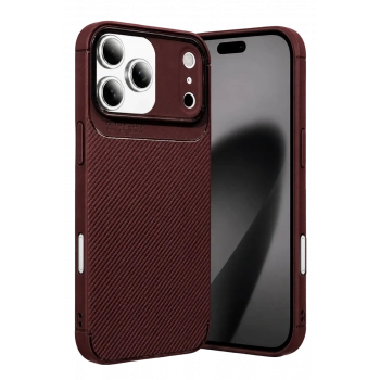 Apple iPhone 17 Pro Auto Focus Karbon Kapak - Bordo