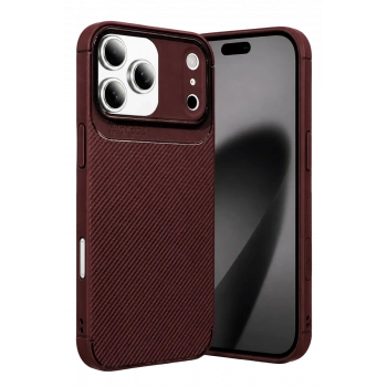 Apple iPhone 17 Pro Max Auto Focus Karbon Kapak - Bordo
